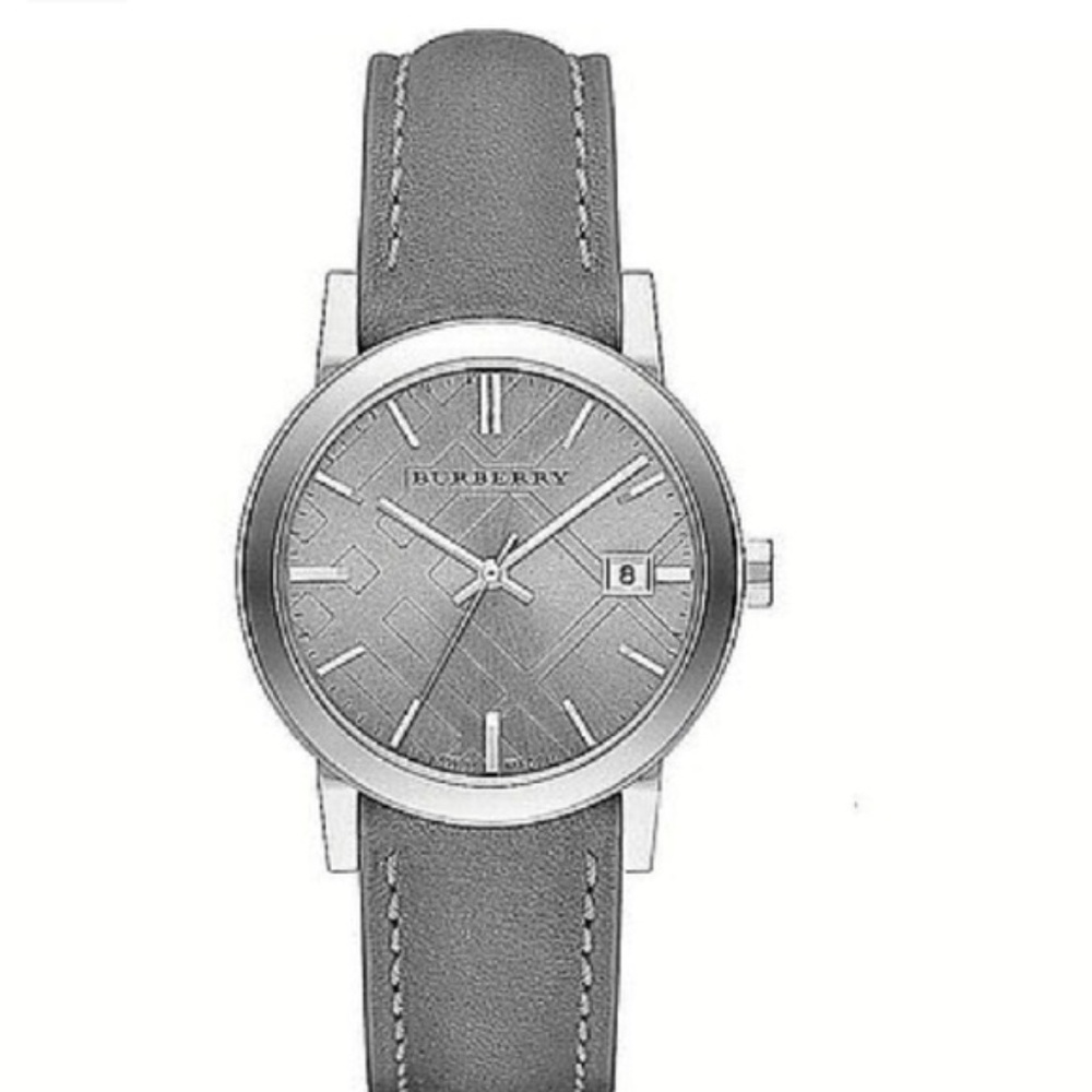 NWT Authentic Unisex Burberry Leather Strap Watch - Picture 2 of 4